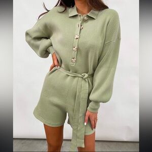 Olive Sweater Romper